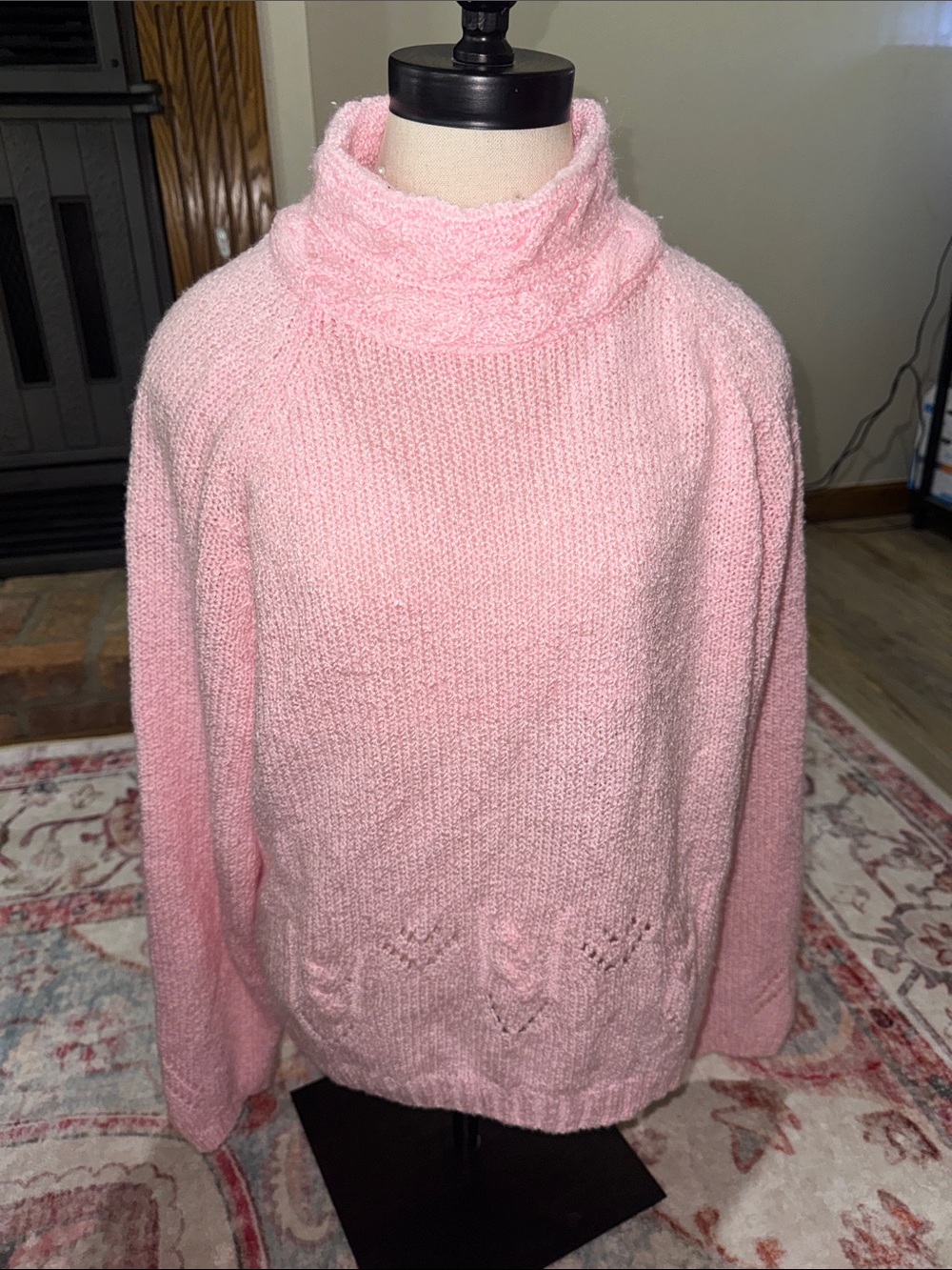Edebe Pink Cozy Cowl Neck Sweater